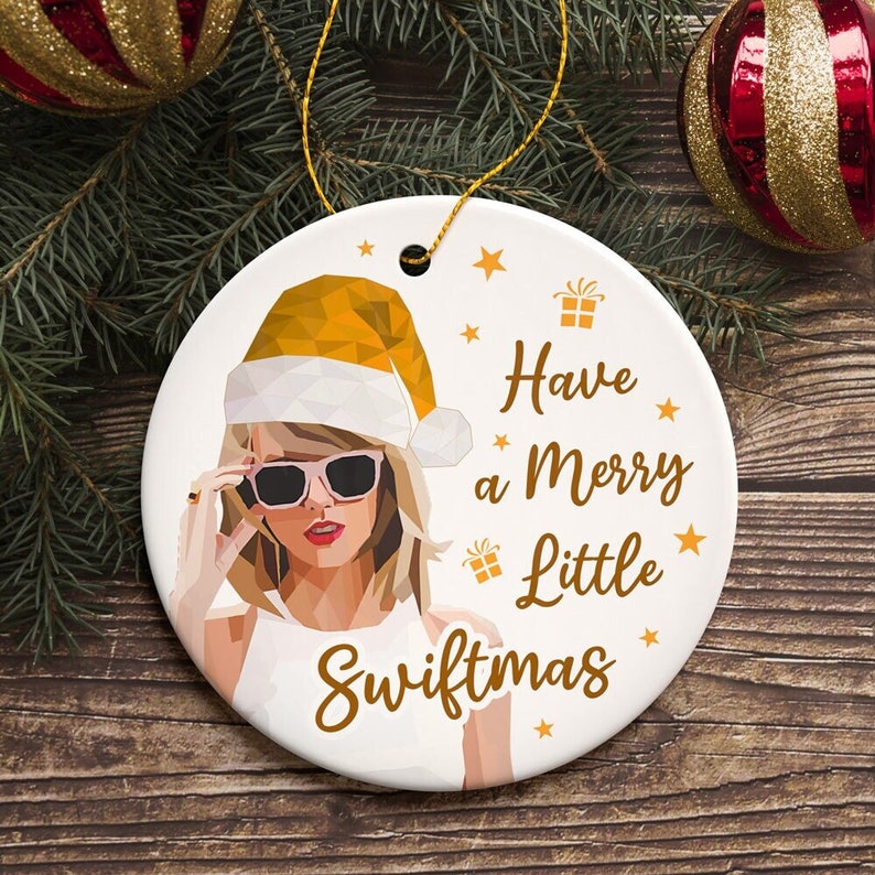 Have A Merry SwiftMas Christmas Ornament, Funny Trending Merry Swiftmas Ceramic Ornaments Hanging Christmas Tree